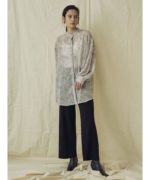 COTORICA（コトリカ）の「マーブル柄スタンドカラーパイピングシャツ（シャツ/ブラウス・レディース・ライトグレー/ローズ/ライトグリーン・FREE）」の12枚目の写真