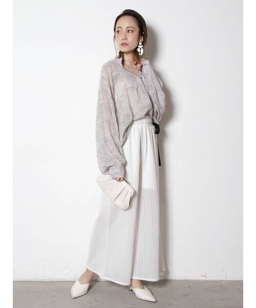 COTORICA（コトリカ）の「マーブル柄スタンドカラーパイピングシャツ（シャツ/ブラウス・レディース・ライトグレー/ローズ/ライトグリーン・FREE）」の20枚目の写真