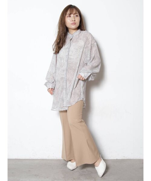 COTORICA（コトリカ）の「マーブル柄スタンドカラーパイピングシャツ（シャツ/ブラウス・レディース・ライトグレー/ローズ/ライトグリーン・FREE）」の17枚目の写真