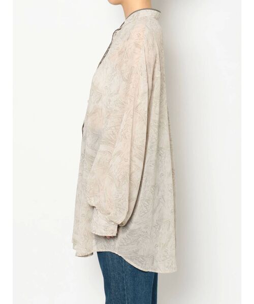 COTORICA（コトリカ）の「マーブル柄スタンドカラーパイピングシャツ（シャツ/ブラウス・レディース・ライトグレー/ローズ/ライトグリーン・FREE）」の7枚目の写真