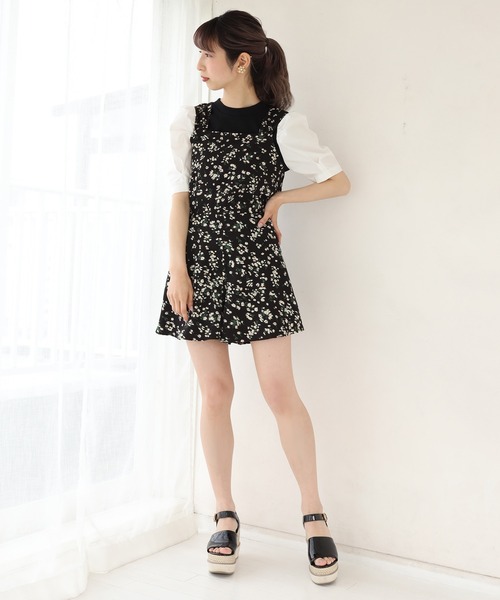 one after another NICE CLAUP(ワンアフターアナザーナイスクラップ)の「【WEB限定】バックリボンミニサロペット(サロペット/オーバーオール・レディース・ブラック/ブラック系その他/ベージュ系その他/チェック・FREE)」の22枚目の写真