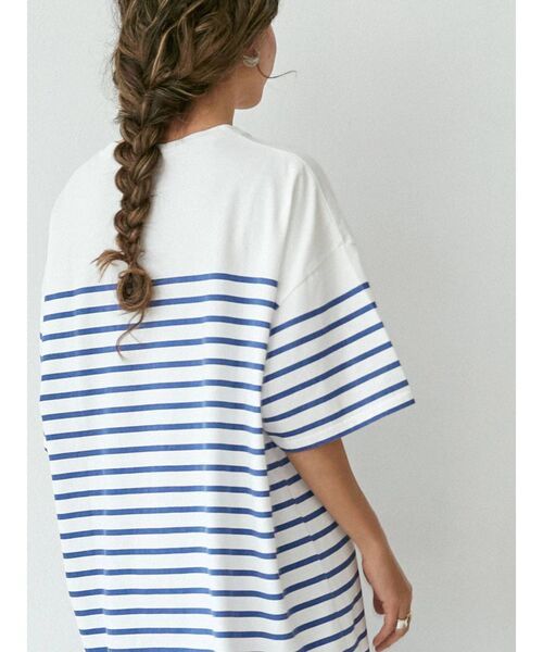 Ungrid（アングリッド）の「ビッグボーダーTee（Tシャツ/カットソー・レディース・ベージュ/ブルー/サーモンピンク・FREE）」の8枚目の写真