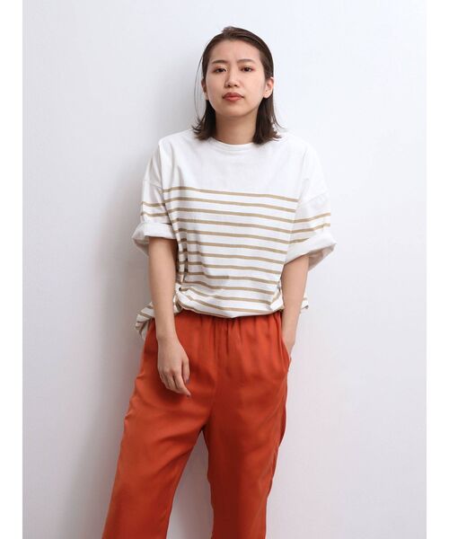 Ungrid（アングリッド）の「ビッグボーダーTee（Tシャツ/カットソー・レディース・ベージュ/ブルー/サーモンピンク・FREE）」の7枚目の写真