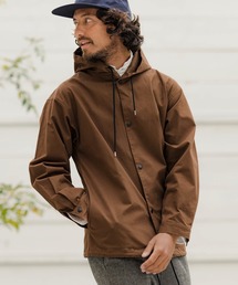 ms4703-Herringbone Hooded Long Sleeve Dot Button Shirts シャツ