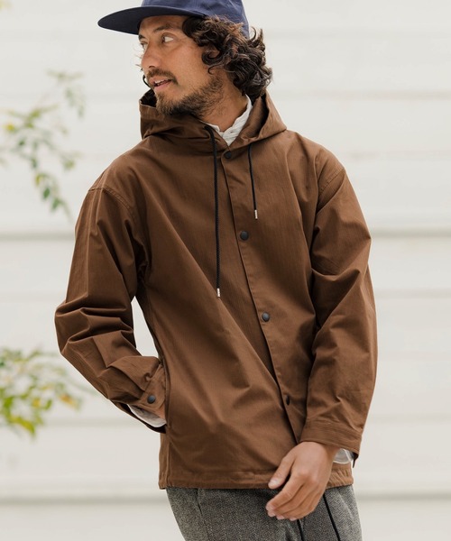 CAMBIO(カンビオ)の「ms4703-Herringbone Hooded Long Sleeve Dot Button Shirts シャツ(シャツ/ブラウス・メンズ・ブラウン/ブラック/キナリ/オリーブ・S/M/L)」の3枚目の写真