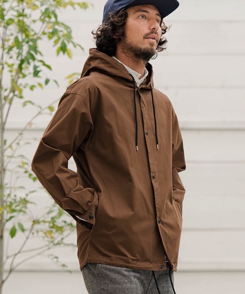 CAMBIO(カンビオ)の「ms4703-Herringbone Hooded Long Sleeve Dot Button Shirts シャツ(シャツ/ブラウス・メンズ・ブラウン/ブラック/キナリ/オリーブ・S/M/L)」の5枚目の写真