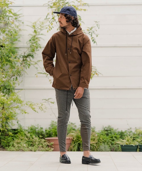 CAMBIO(カンビオ)の「ms4703-Herringbone Hooded Long Sleeve Dot Button Shirts シャツ(シャツ/ブラウス・メンズ・ブラウン/ブラック/キナリ/オリーブ・S/M/L)」の7枚目の写真