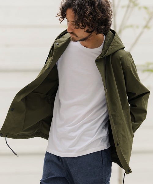 CAMBIO(カンビオ)の「ms4703-Herringbone Hooded Long Sleeve Dot Button Shirts シャツ(シャツ/ブラウス・メンズ・ブラウン/ブラック/キナリ/オリーブ・S/M/L)」の8枚目の写真