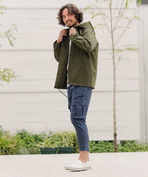 CAMBIO(カンビオ)の「ms4703-Herringbone Hooded Long Sleeve Dot Button Shirts シャツ(シャツ/ブラウス・メンズ・ブラウン/ブラック/キナリ/オリーブ・S/M/L)」の11枚目の写真