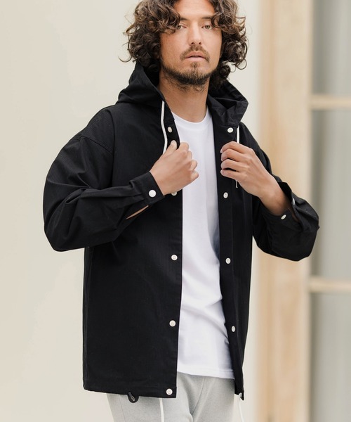 CAMBIO(カンビオ)の「ms4703-Herringbone Hooded Long Sleeve Dot Button Shirts シャツ(シャツ/ブラウス・メンズ・ブラウン/ブラック/キナリ/オリーブ・S/M/L)」の12枚目の写真