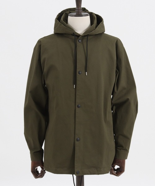 CAMBIO(カンビオ)の「ms4703-Herringbone Hooded Long Sleeve Dot Button Shirts シャツ(シャツ/ブラウス・メンズ・ブラウン/ブラック/キナリ/オリーブ・S/M/L)」の19枚目の写真