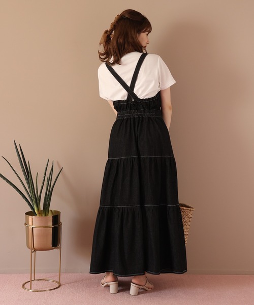 one after another NICE CLAUP（ワンアフターアナザーナイスクラップ）の「ティアードジャンパースカート（ジャンパースカート・レディース・ベージュ/ブラック/ネイビー・FREE）」の14枚目の写真