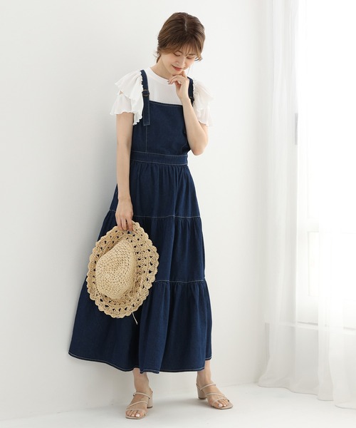 one after another NICE CLAUP（ワンアフターアナザーナイスクラップ）の「ティアードジャンパースカート（ジャンパースカート・レディース・ベージュ/ブラック/ネイビー・FREE）」の5枚目の写真