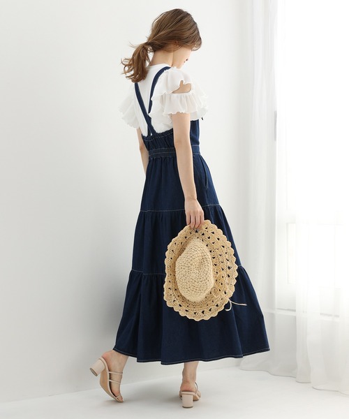 one after another NICE CLAUP（ワンアフターアナザーナイスクラップ）の「ティアードジャンパースカート（ジャンパースカート・レディース・ベージュ/ブラック/ネイビー・FREE）」の6枚目の写真