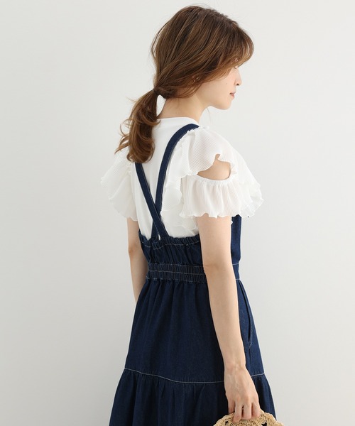 one after another NICE CLAUP（ワンアフターアナザーナイスクラップ）の「ティアードジャンパースカート（ジャンパースカート・レディース・ベージュ/ブラック/ネイビー・FREE）」の8枚目の写真