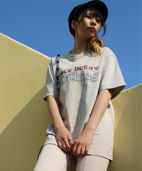 one way（ワンウェイ）の「【oneway Jeans】ピグメント刺繍Tシャツ（Tシャツ/カットソー・レディース・ホワイト/ライトブルー/ブラック/ライトブラウン/ライトイエロー・FREE）」の19枚目の写真