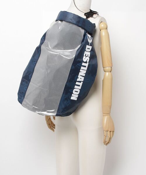 DESTINATION】DS ｳｪｯﾄﾊﾞｯｸﾞ ﾜｰﾙﾄﾞﾏｯﾌﾟ(NVY/WHT)（ショルダー