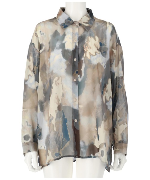 ANAP（アナップ）の「ニュアンスパターンオーバーサイズシャツ（シャツ/ブラウス・レディース・ベージュ/グリーン・FREE）」の14枚目の写真