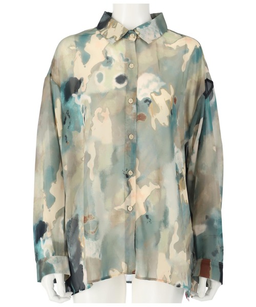 ANAP（アナップ）の「ニュアンスパターンオーバーサイズシャツ（シャツ/ブラウス・レディース・ベージュ/グリーン・FREE）」の6枚目の写真