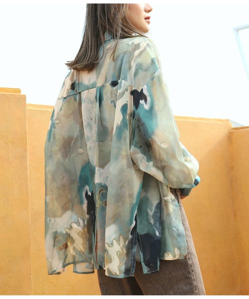 ANAP（アナップ）の「ニュアンスパターンオーバーサイズシャツ（シャツ/ブラウス・レディース・ベージュ/グリーン・FREE）」の16枚目の写真