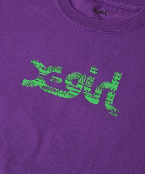 X-girl（エックスガール）の「T.P.S.W L/S TEE（Tシャツ/カットソー・レディース・パープル/ブラック/ホワイト・L/M/XL/S）」の6枚目の写真