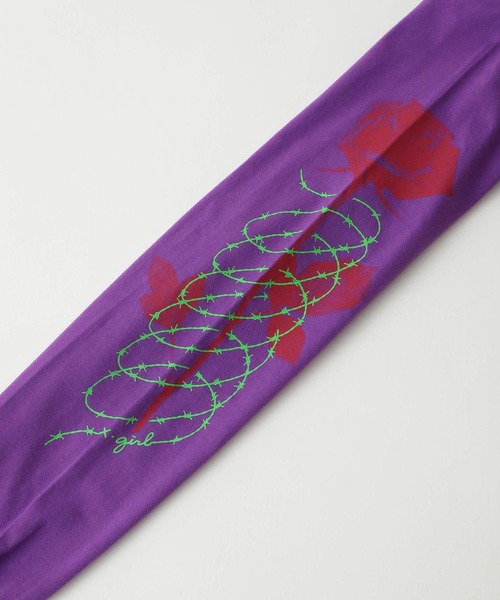 X-girl（エックスガール）の「T.P.S.W L/S TEE（Tシャツ/カットソー・レディース・パープル/ブラック/ホワイト・L/M/XL/S）」の8枚目の写真