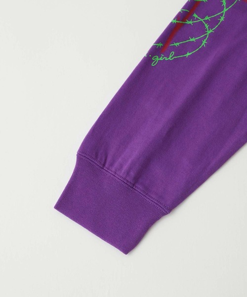 X-girl（エックスガール）の「T.P.S.W L/S TEE（Tシャツ/カットソー・レディース・パープル/ブラック/ホワイト・L/M/XL/S）」の10枚目の写真