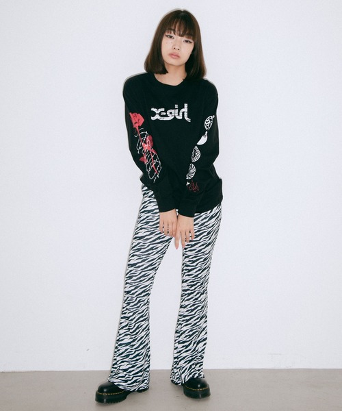X-girl（エックスガール）の「T.P.S.W L/S TEE（Tシャツ/カットソー・レディース・パープル/ブラック/ホワイト・L/M/XL/S）」の22枚目の写真