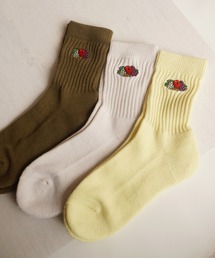 【 FRUIT OF THE LOOM / フルーツ オブ ザ ルーム 】 底 パイル 刺繍 ソックス 3点 セット