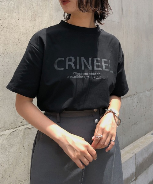 &g'aime(アンジェム)の「【&g'aime】ロゴプリントTシャツ(Tシャツ/カットソー・レディース・ホワイト/チャコールグレー/ブラック/カーキ・FREE)」の12枚目の写真