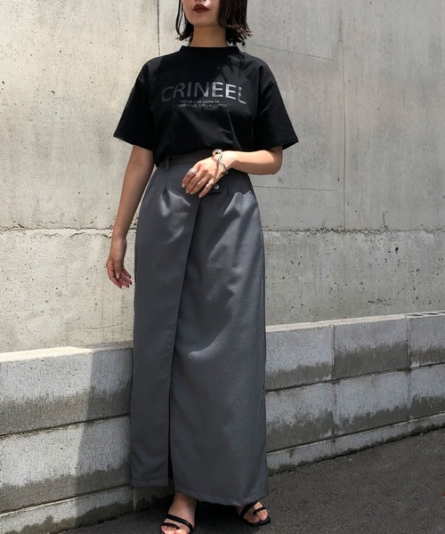 &g'aime(アンジェム)の「【&g'aime】ロゴプリントTシャツ(Tシャツ/カットソー・レディース・ホワイト/チャコールグレー/ブラック/カーキ・FREE)」の11枚目の写真