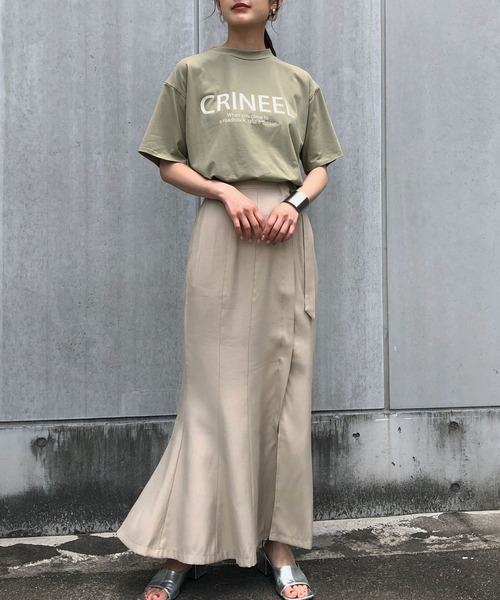 &g'aime(アンジェム)の「【&g'aime】ロゴプリントTシャツ(Tシャツ/カットソー・レディース・ホワイト/チャコールグレー/ブラック/カーキ・FREE)」の16枚目の写真