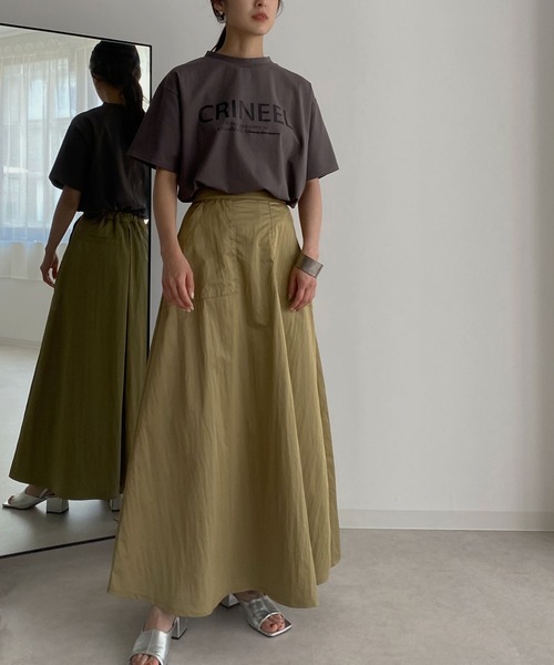 &g'aime(アンジェム)の「【&g'aime】ロゴプリントTシャツ(Tシャツ/カットソー・レディース・ホワイト/チャコールグレー/ブラック/カーキ・FREE)」の22枚目の写真