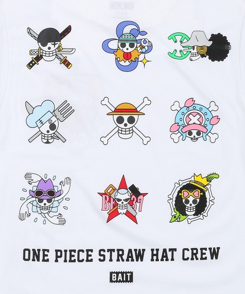 BAIT（ベイト）の「BAIT ONEPIECE ワンピース STRAWHAT SKULLS TEE 215-OPC-TEE-003（Tシャツ/カットソー・メンズ・ホワイト・LARGE/XX-LARGE/MEDIUM/X-LARGE）」の9枚目の写真