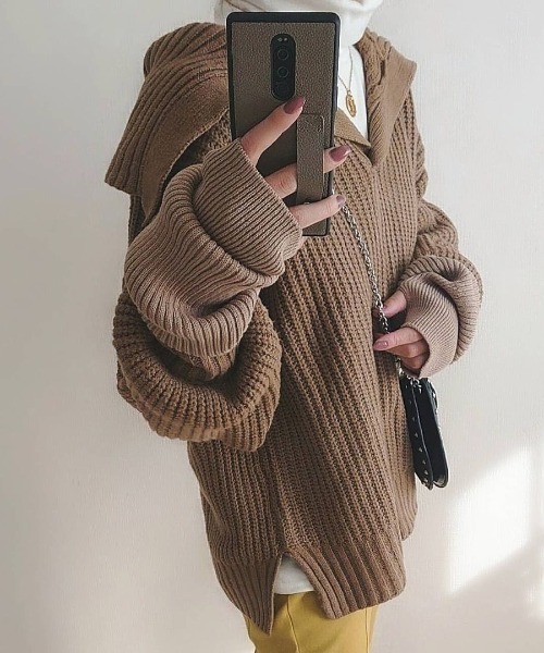 Re:EDIT（リエディ）の「セーラーカラーリサイクルニットプルオーバー（ニット/セーター・レディース・グレー/ベージュ/ブラック/アイボリー/モカ・MEDIUM/LARGE）」の13枚目の写真