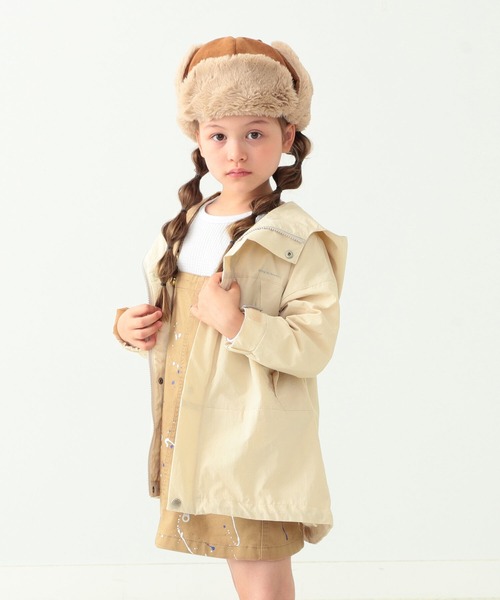 B:MING by BEAMS（ビーミングバイビームス）の「B:MING by BEAMS / マウンテン モッズ ブルゾン（100~140cm）（モッズコート・キッズ・オフホワイト/ブラック・100/110/120/130/140）」の2枚目の写真