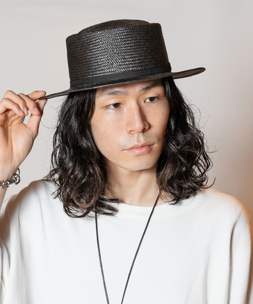 CA4LA カシラ パナマハット POKER PANAMA カンカン帽 ブラック CA4LA（カシラ）の「POKER PANAMA（ハット）」 - WEAR