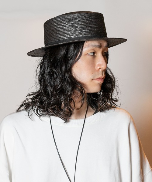CA4LA カシラ パナマハット POKER PANAMA カンカン帽 ブラック CA4LA（カシラ）の「POKER PANAMA（ハット）」 - WEAR
