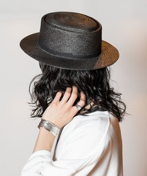 CA4LA カシラ パナマハット POKER PANAMA カンカン帽 ブラック CA4LA（カシラ）の「POKER PANAMA（ハット）」 - WEAR