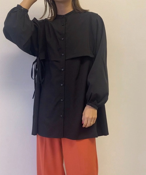 Birthday room（バースデイルーム）の「後ろプリーツチュニックブラウス（シャツ/ブラウス・レディース・オフホワイト/ブラック/グリーン・FREE）」の10枚目の写真