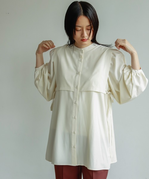 Birthday room（バースデイルーム）の「後ろプリーツチュニックブラウス（シャツ/ブラウス・レディース・オフホワイト/ブラック/グリーン・FREE）」の14枚目の写真