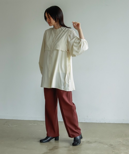 Birthday room（バースデイルーム）の「後ろプリーツチュニックブラウス（シャツ/ブラウス・レディース・オフホワイト/ブラック/グリーン・FREE）」の19枚目の写真