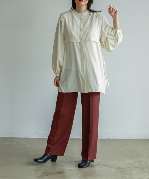 Birthday room（バースデイルーム）の「後ろプリーツチュニックブラウス（シャツ/ブラウス・レディース・オフホワイト/ブラック/グリーン・FREE）」の20枚目の写真