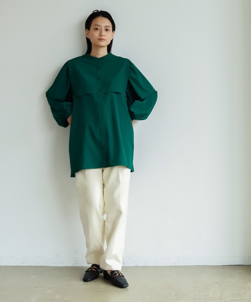 Birthday room（バースデイルーム）の「後ろプリーツチュニックブラウス（シャツ/ブラウス・レディース・オフホワイト/ブラック/グリーン・FREE）」の8枚目の写真