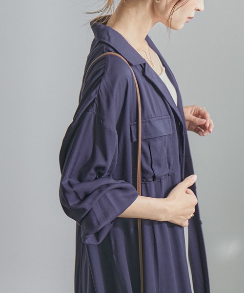 Fashion Letter（ファッションレター）の「とろみレーヨンロングシャツワンピース（シャツワンピース・レディース・カーキ/ベージュ/ネイビー・M）」の21枚目の写真