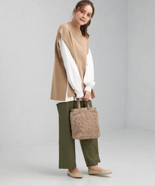 green label relaxing(グリーンレーベルリラクシング)の「C/W スムース ハイネック ニット ベスト -ウォッシャブル-(ベスト・レディース・ブラック/ベージュ/ケリー・FREE)」の11枚目の写真