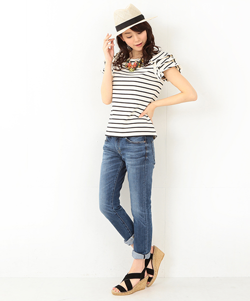 Ray BEAMS（レイビームス）の「CALZANOR / クロスベルト ジュート サンダル（サンダル・レディース・ブラック/グレイッシュベージュ・39/35/38/36/37）」の5枚目の写真