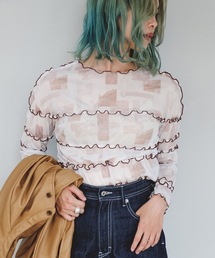 SANSeLF | 【SANSeLF】see through mellow tops sanw21a023(Tシャツ/カットソー)