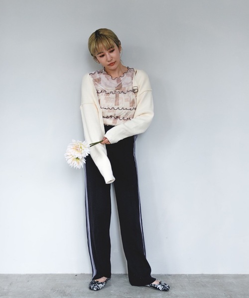 SANSeLF（サンセルフ）の「【SANSeLF】see through mellow tops sanw21a023（Tシャツ/カットソー・レディース・ブラウン/ピンク・FREE）」の8枚目の写真