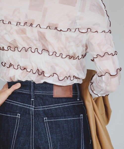 SANSeLF（サンセルフ）の「【SANSeLF】see through mellow tops sanw21a023（Tシャツ/カットソー・レディース・ブラウン/ピンク・FREE）」の14枚目の写真